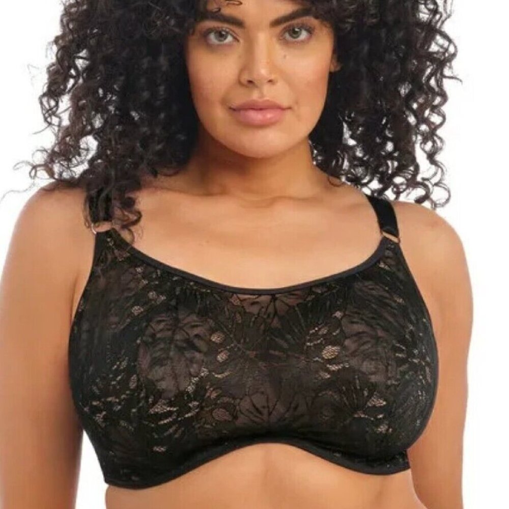 Elomi Kelsey Bralette Underwire Black Lace Bra ~ 300524